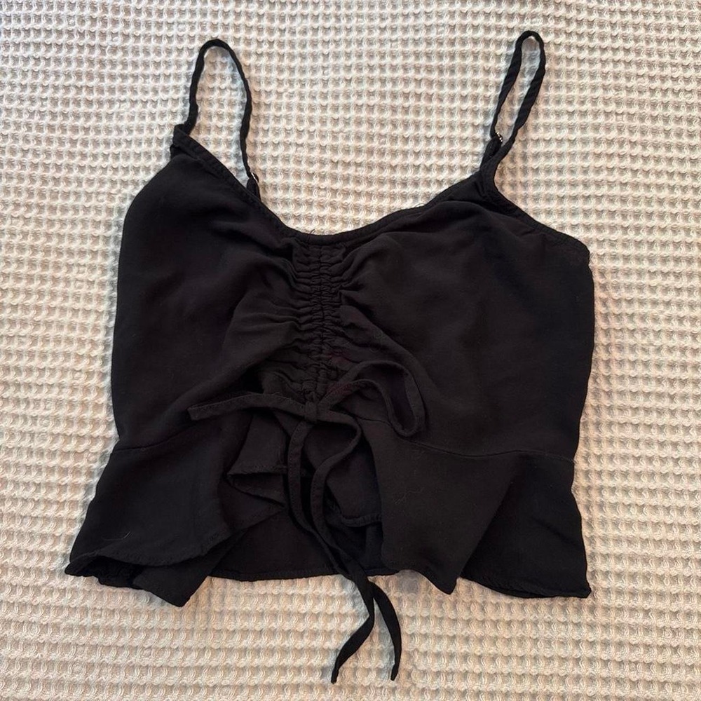 black wild fable top‎ with tie detail